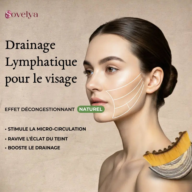 Brosse Drainante Visage – Massage Lymphatique Anti-Poches & Contours