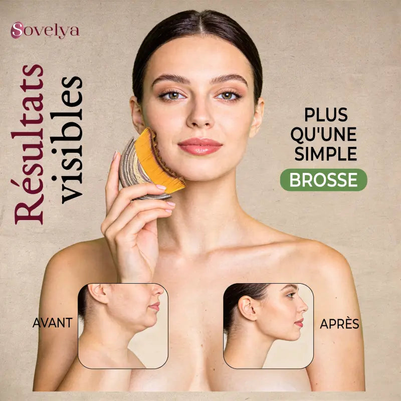 Brosse Drainante Visage – Massage Lymphatique Anti-Poches & Contours