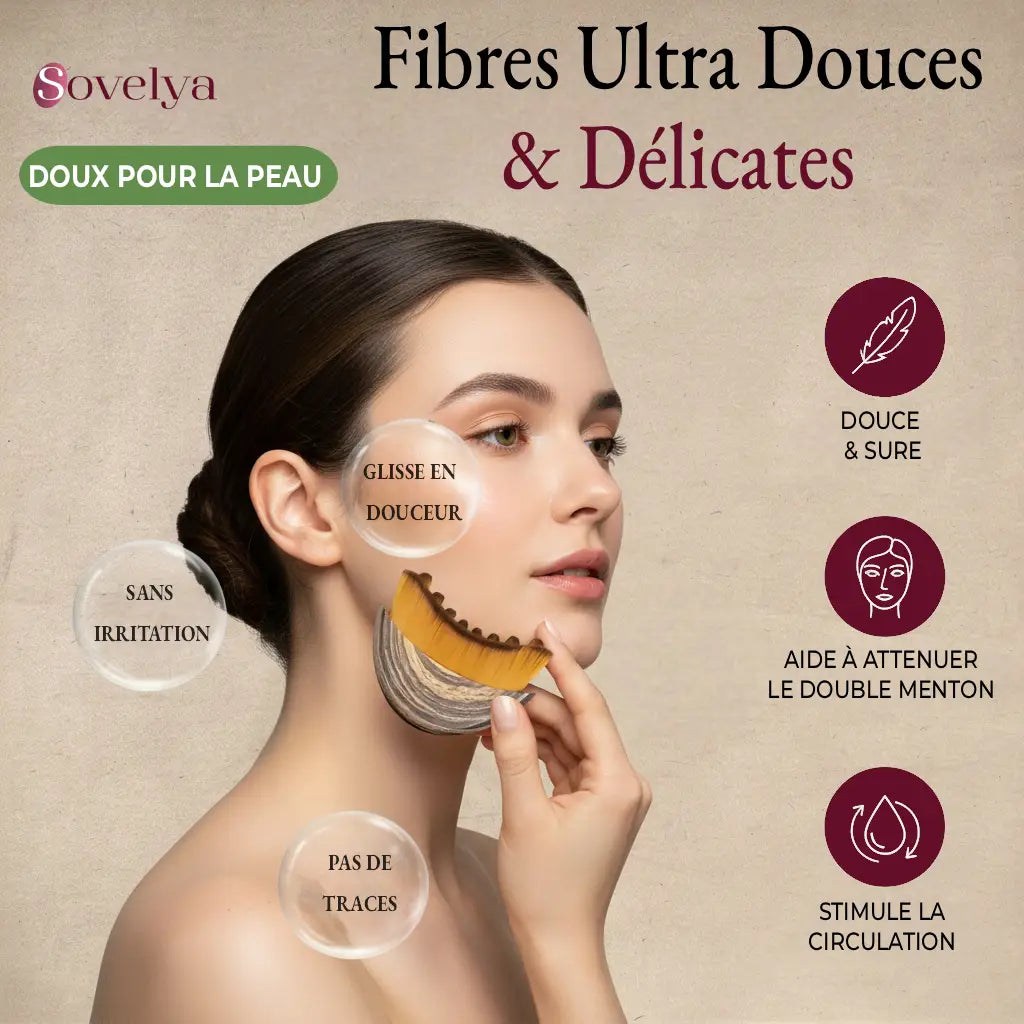 Brosse Drainante Visage – Massage Lymphatique Anti-Poches & Contours